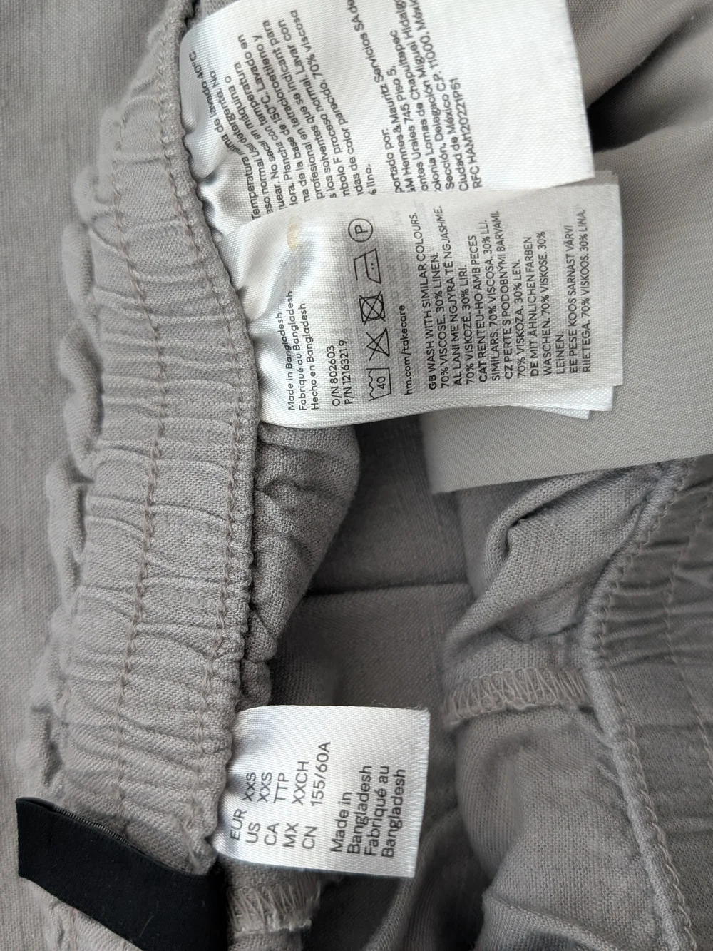 H&M Light Gray Wide-Leg Drawstring Pants - Picture 3 of 3